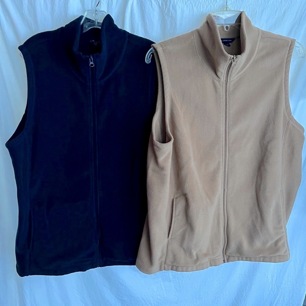 SET of 2 VTG Lands End Fleece Very Soft Size 1X (16W-18W) Sold As a Set